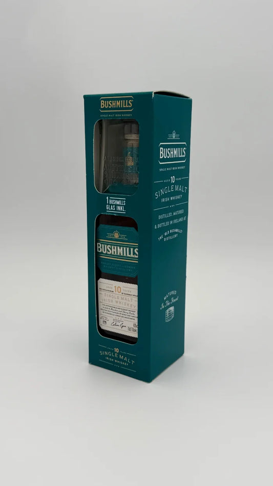 Bushmills 10 YO Irish Whiskey 40% vol. 0,70l in Geschenkbox mit Glas