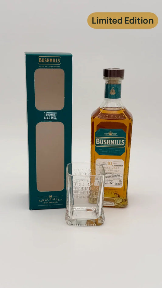 Bushmills 10 YO Irish Whiskey 40% vol. 0,70l in Geschenkbox mit Glas
