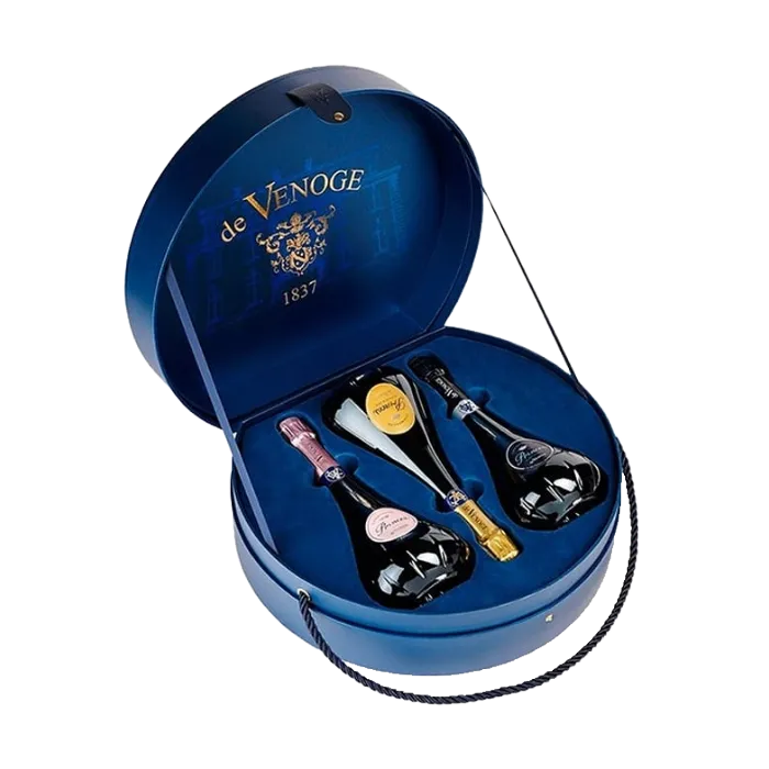 De Venoge Princes Champagner Coffret Chapeau 12% vol. 3 x 0,75l Geschenk-Set